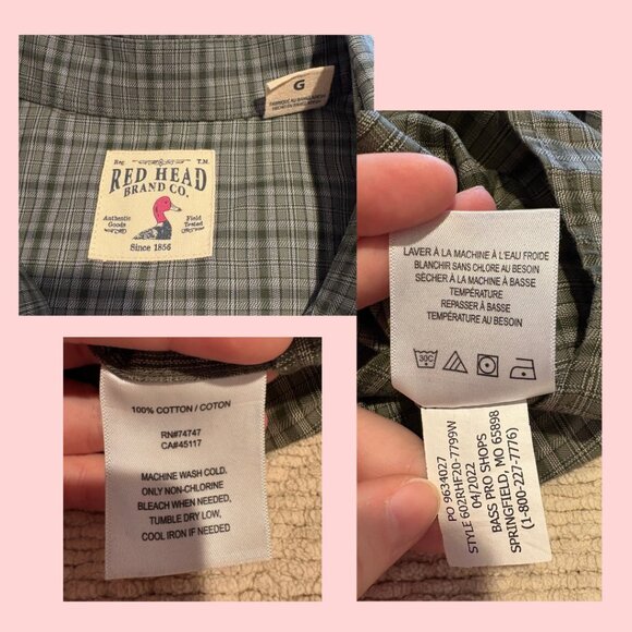 RedHead Men's Wrinkle-Free Easy-Care Long-Sleeve Shirt, Green Plaid, Size L - Picture 2 of 3